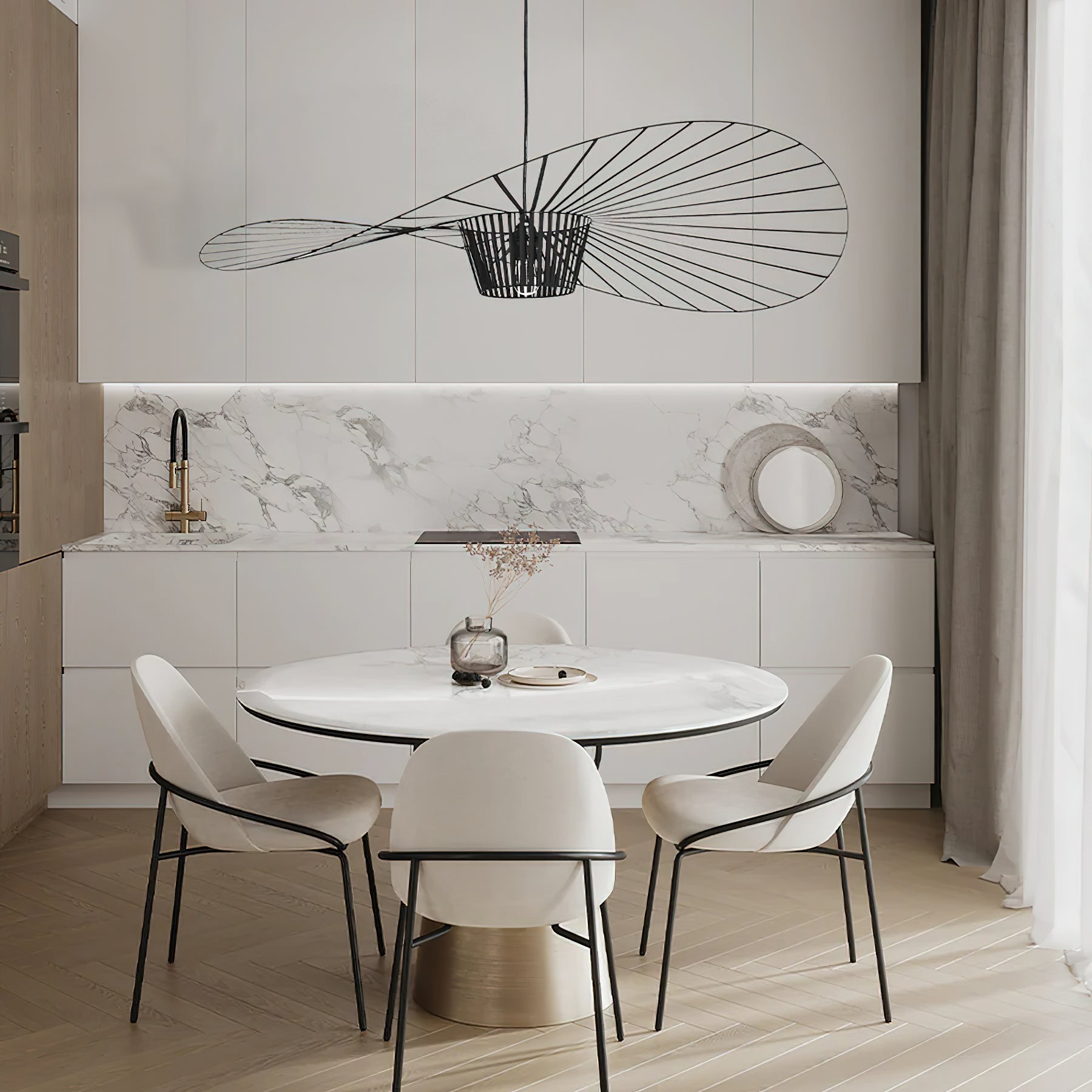 Vertigo Fiberglass Pendant Light With Flowing Silhouette Modern Sculpture