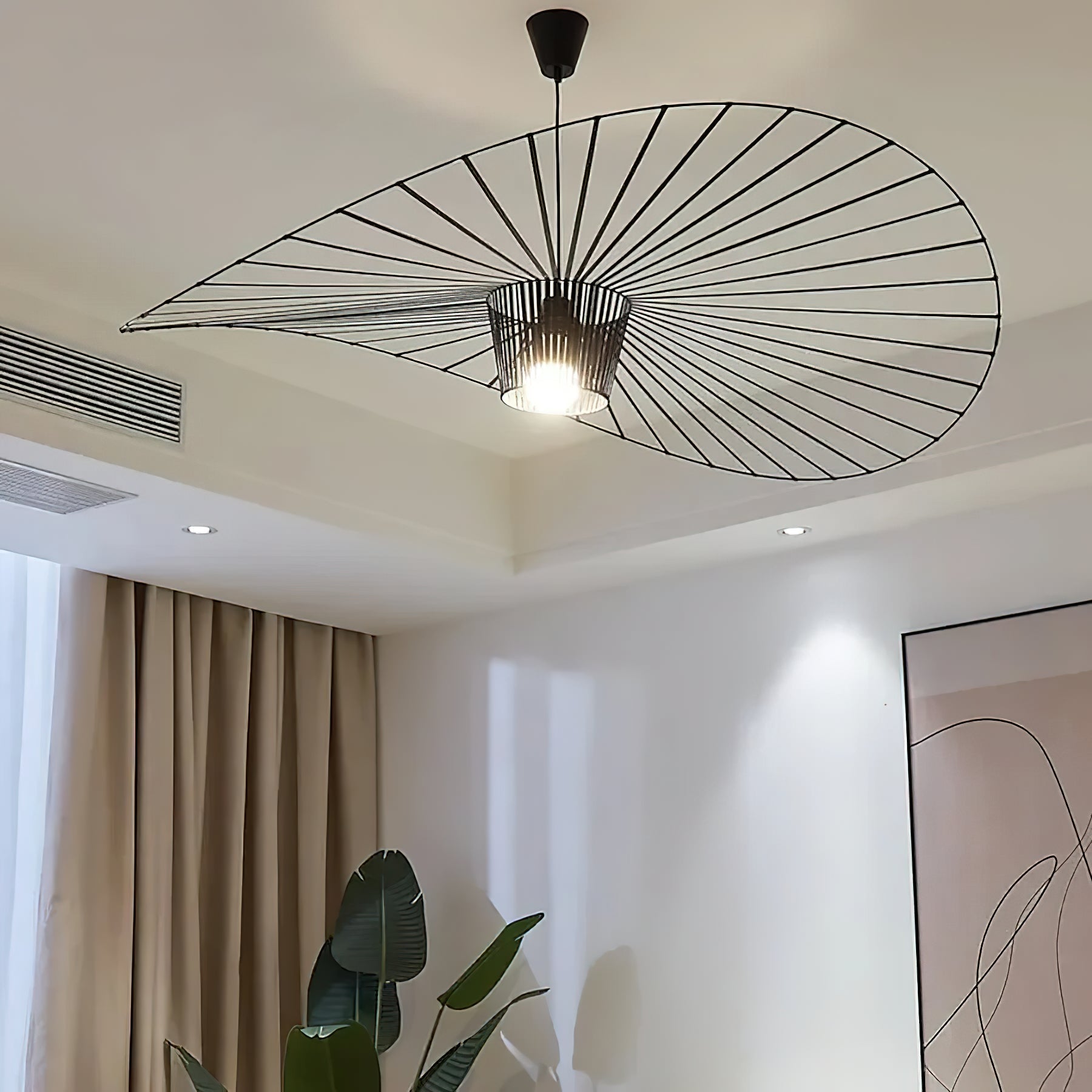 Vertigo Fiberglass Pendant Light With Flowing Silhouette Modern Sculpture