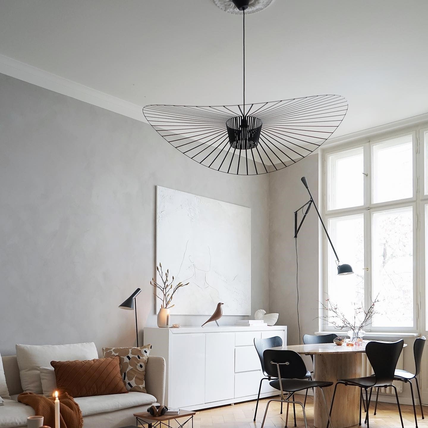 Vertigo Fiberglass Pendant Light With Flowing Silhouette Modern Sculpture