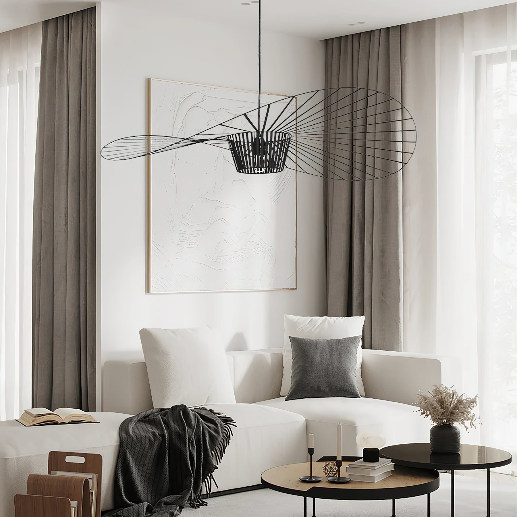Vertigo Fiberglass Pendant Light With Flowing Silhouette Modern Sculpture