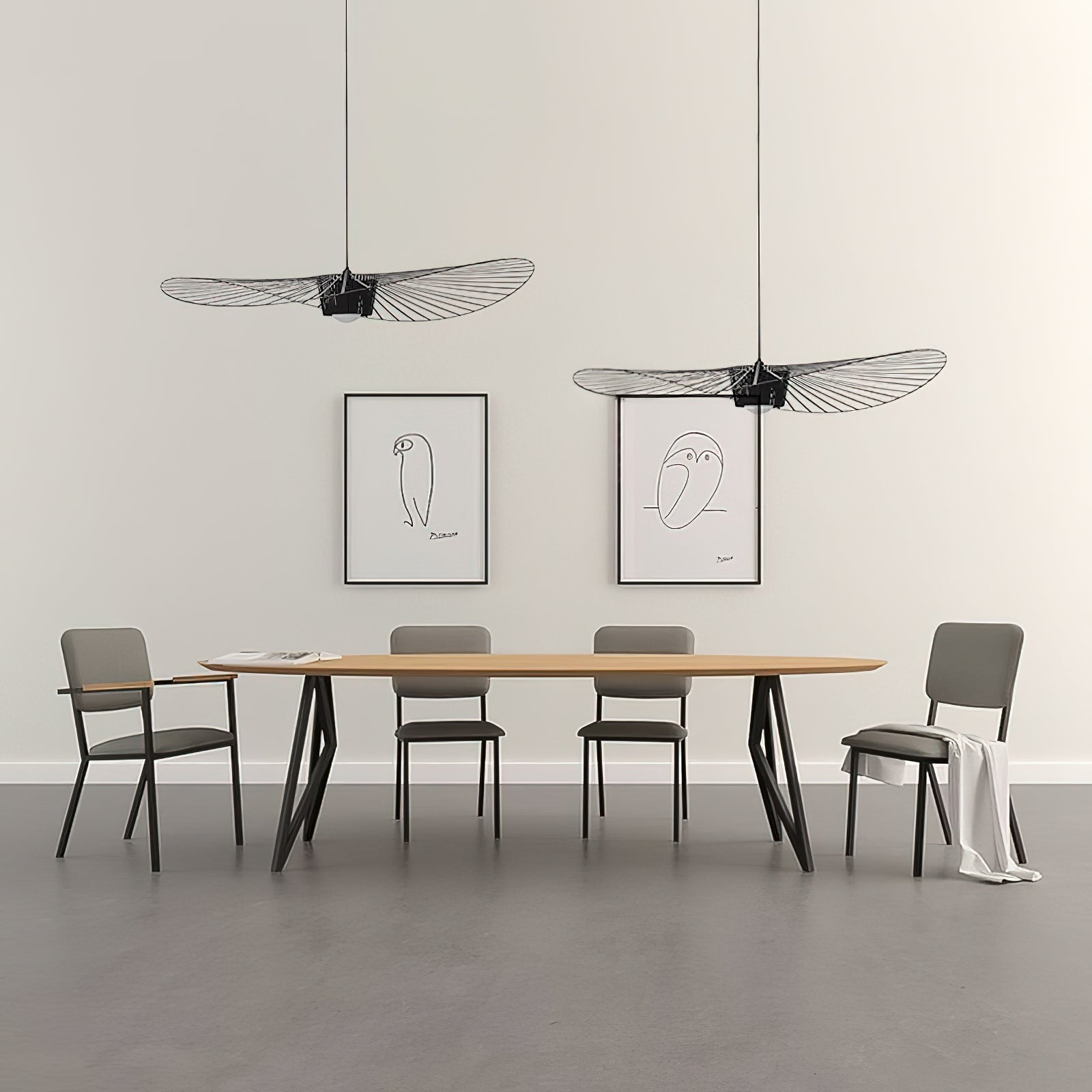 Vertigo Fiberglass Pendant Light With Flowing Silhouette Modern Sculpture
