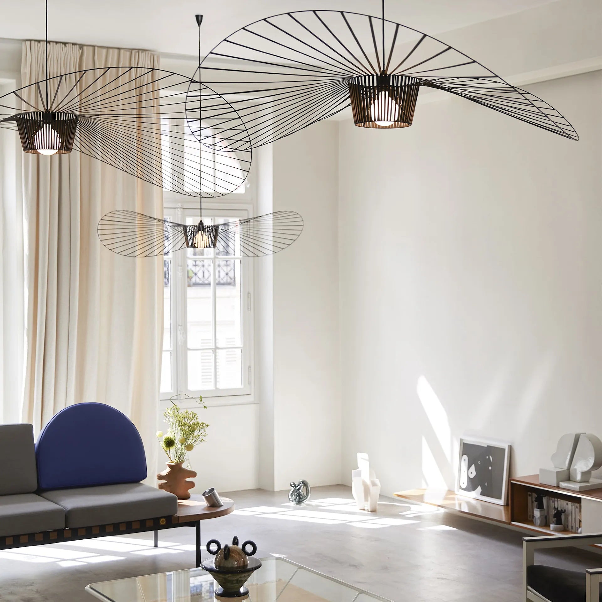 Vertigo Fiberglass Pendant Light With Flowing Silhouette Modern Sculpture