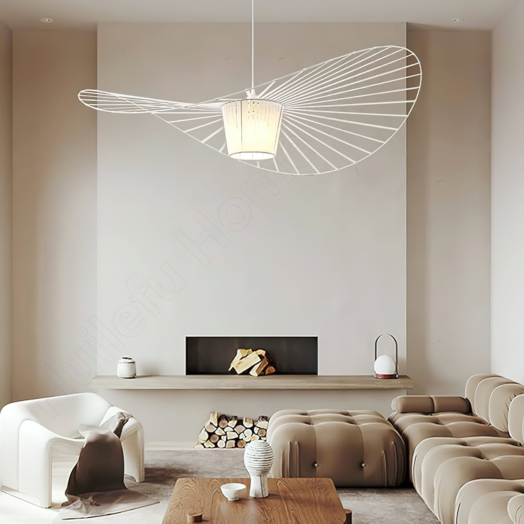 Vertigo Fiberglass Pendant Light With Flowing Silhouette Modern Sculpture