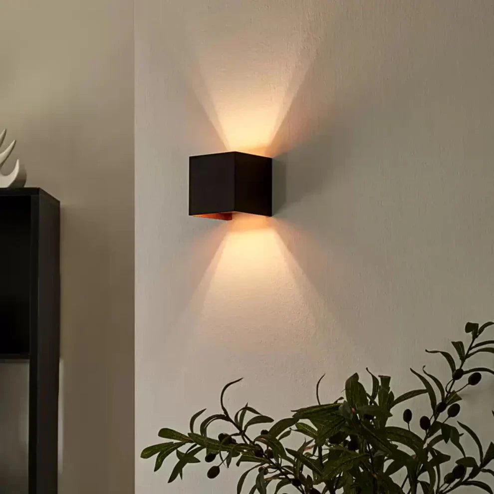 Aluminum Cube LED Wall Lamp With Adjustable Angle For Hallways And Living Rooms