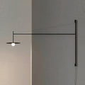 Plug Model Wall Lamp With Adjustable Swivel Arm And Blown Glass Shade