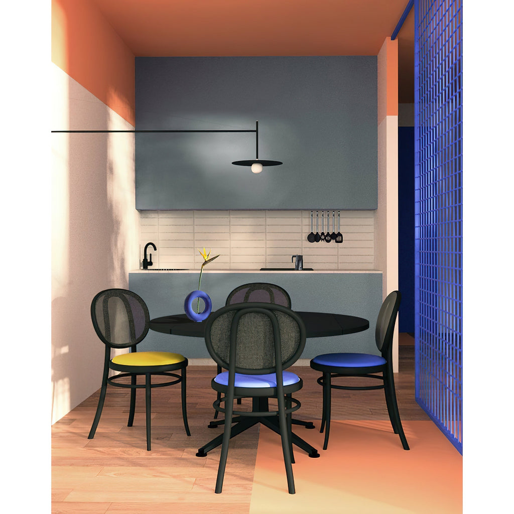 Plug Model Wall Lamp With Adjustable Swivel Arm And Blown Glass Shade