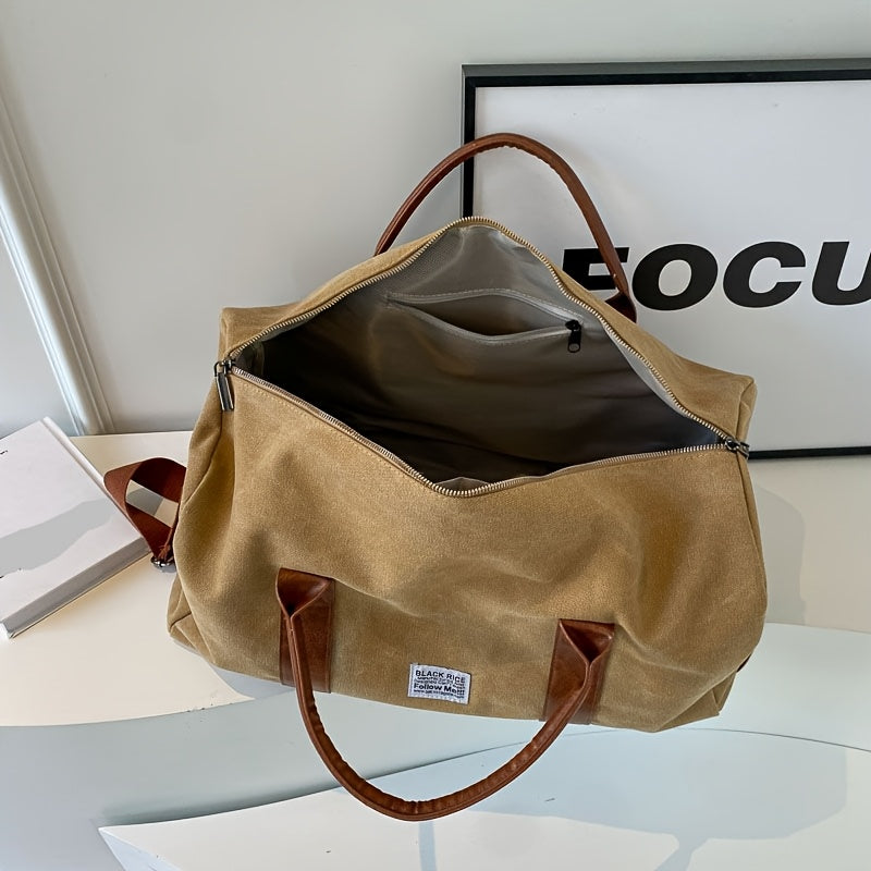 Vintage Washed Duffel Bag — Spacious Interior, Sturdy Construction