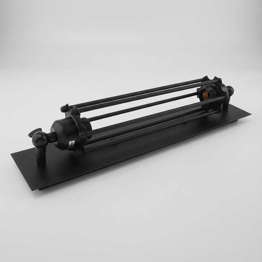 Industrial Black Wall Light With Glass Cage And LED Included