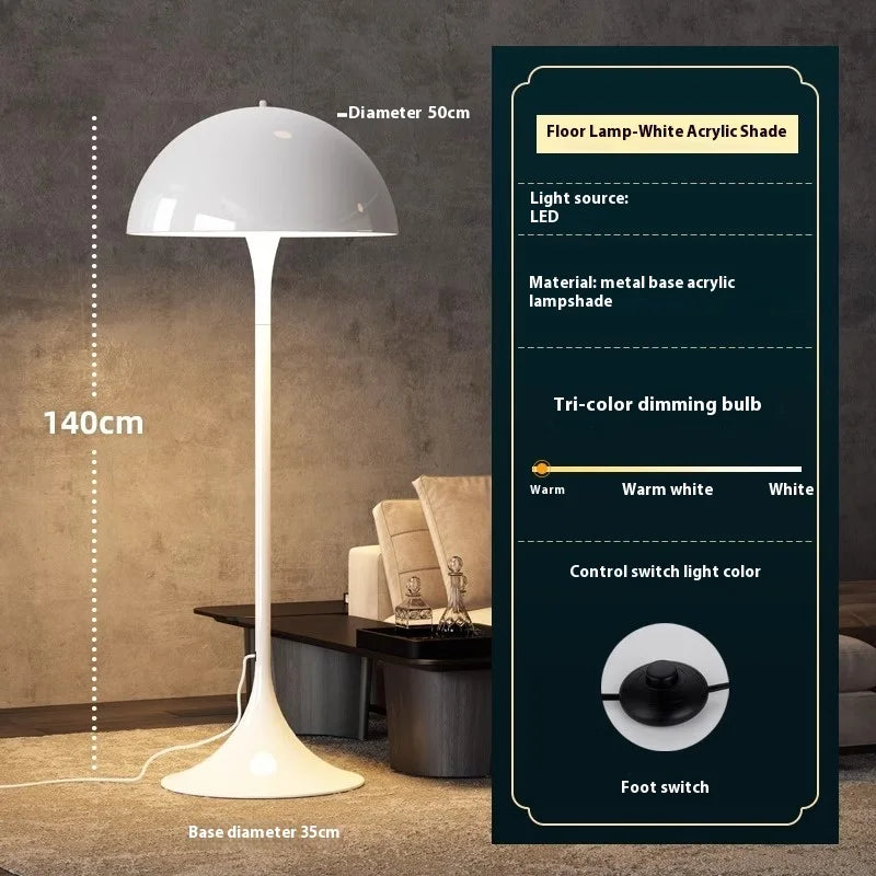 Aurelo Nordic Mushroom Lamp With LED Floor For Bedroom Ambience Light In Modern Homes