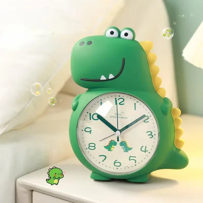 DinoRise Reloj despertador de dinosaurio — Luz de despertar suave, movimiento silencioso