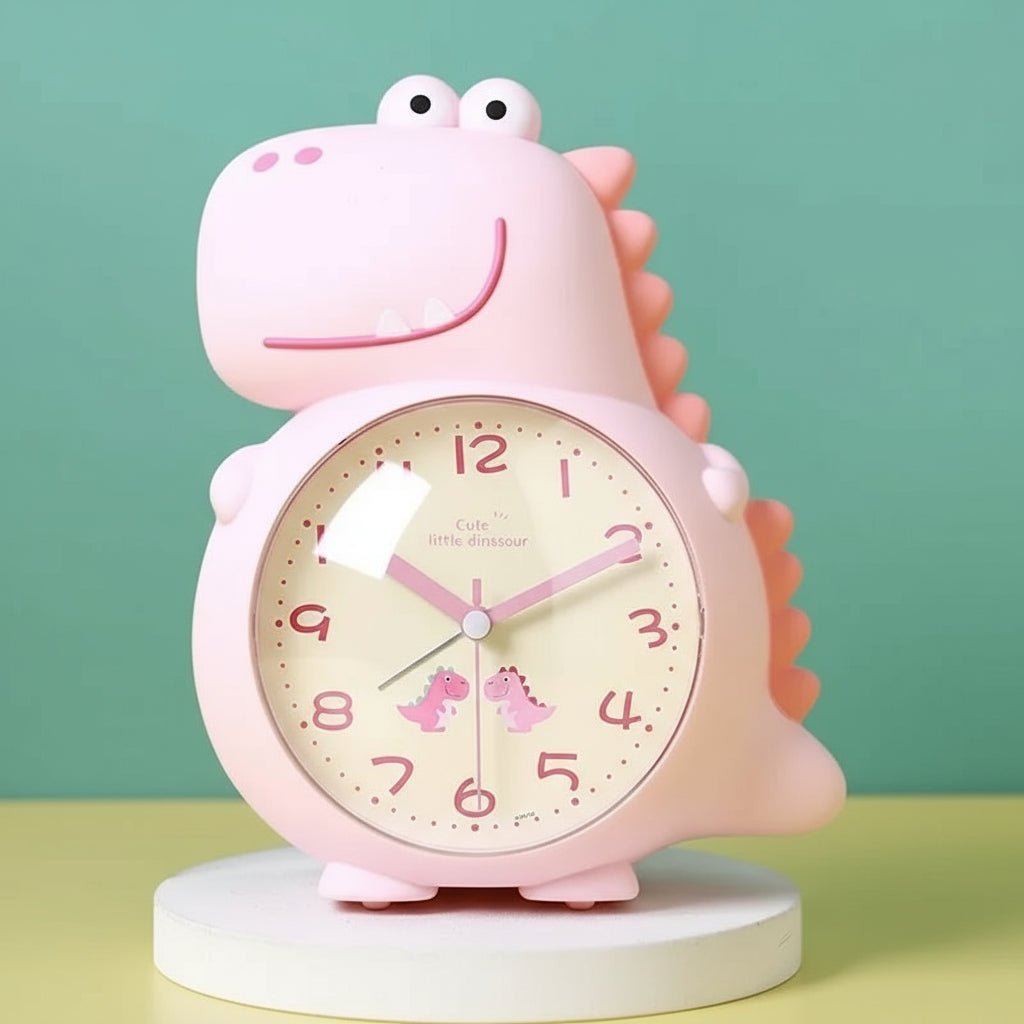 DinoRise Reloj despertador de dinosaurio — Luz de despertar suave, movimiento silencioso