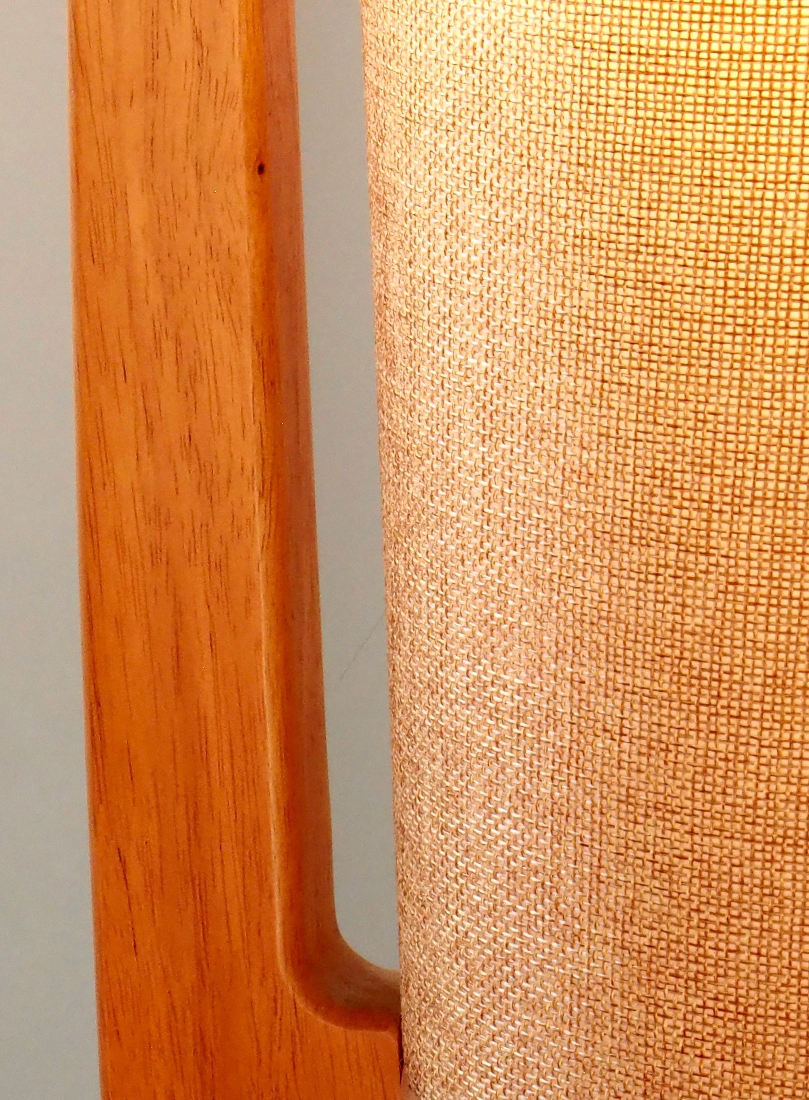 Serene Linen Shade Floor Lamp With Natural Wood Frame