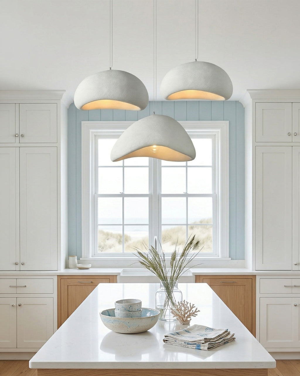 Wabi Sabi Polymer Pendant Light With Organic Texture For Living And Dining Rooms