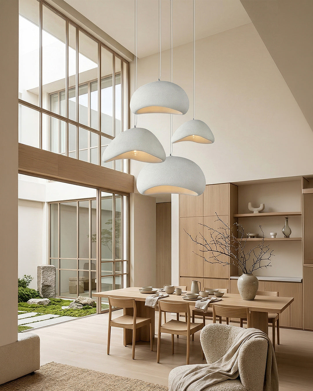 Wabi Sabi Polymer Pendant Light With Organic Texture For Living And Dining Rooms