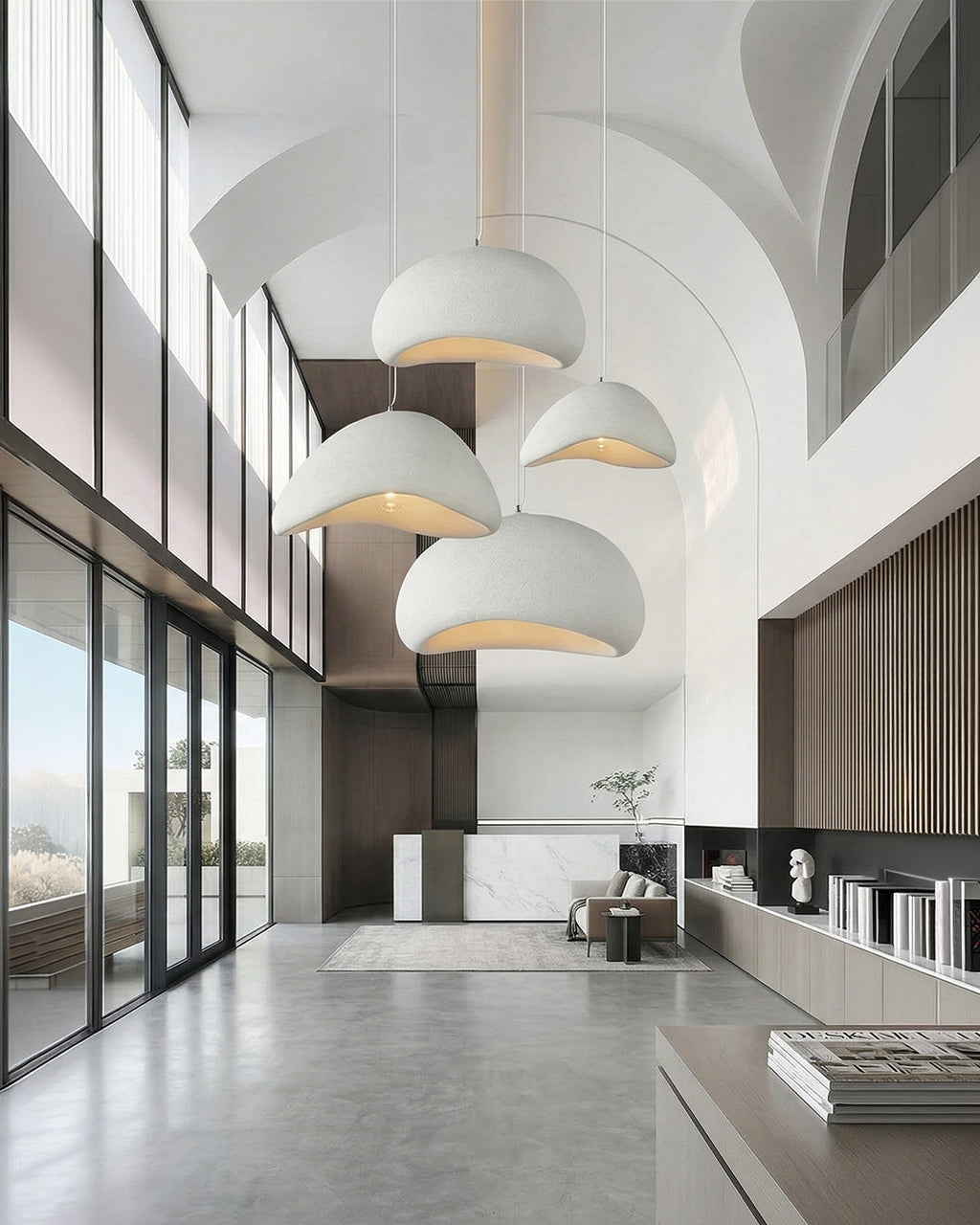 Wabi Sabi Polymer Pendant Light With Organic Texture For Living And Dining Rooms