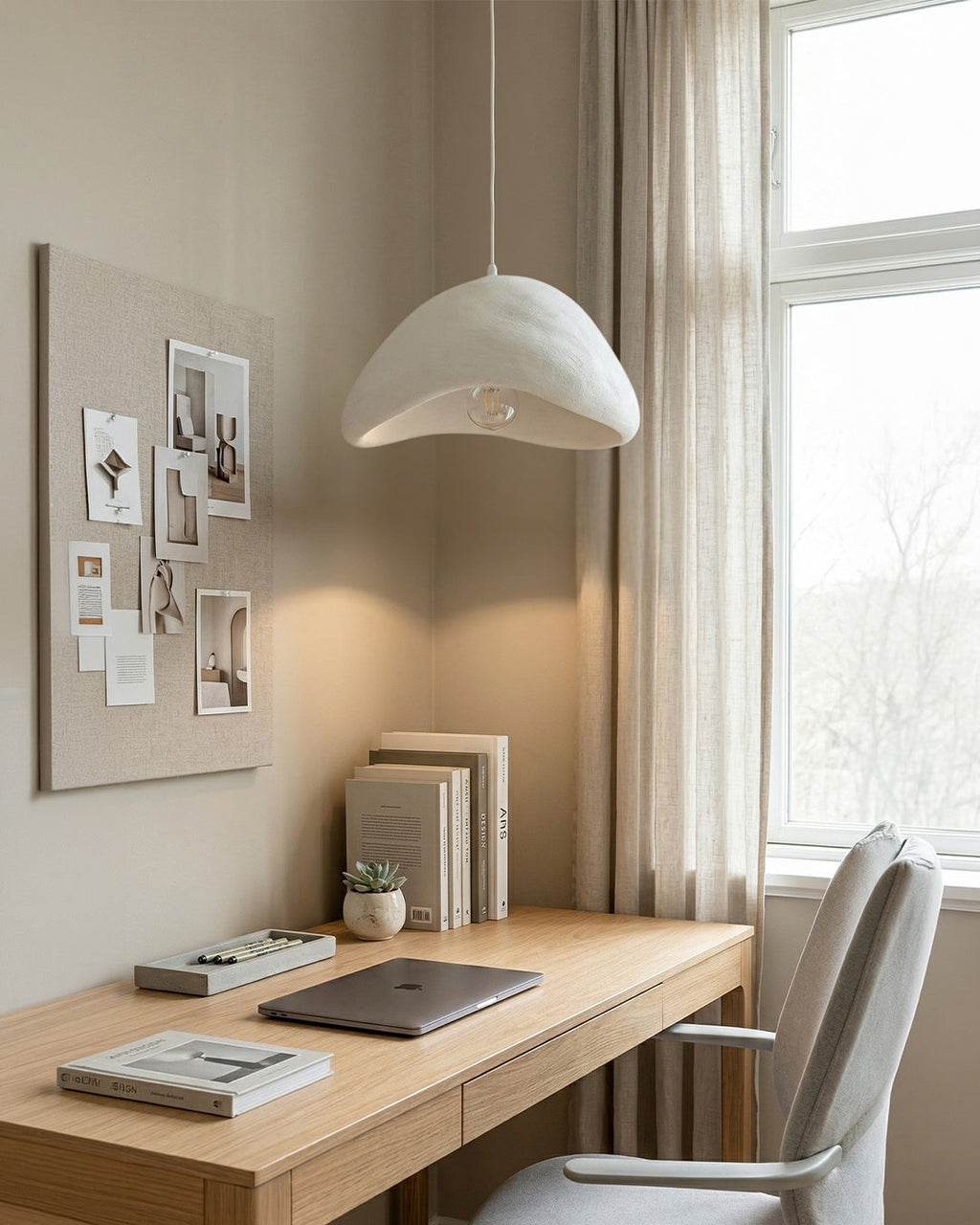 Wabi Sabi Polymer Pendant Light With Organic Texture For Living And Dining Rooms