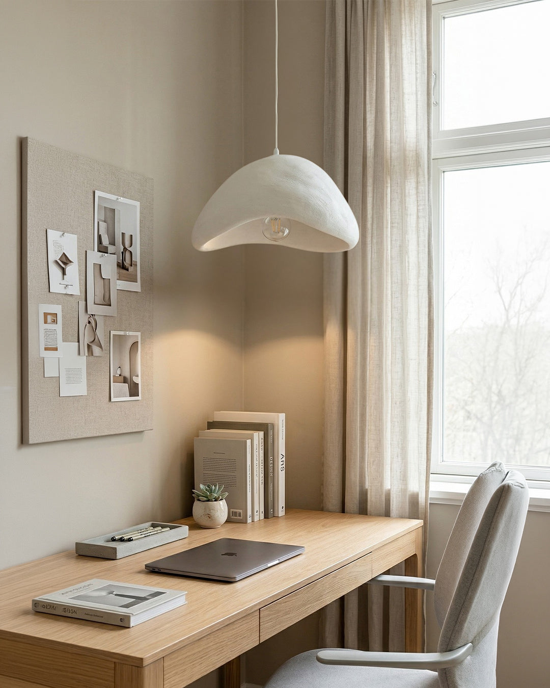 Wabi Sabi Polymer Pendant Light With Organic Texture For Living And Dining Rooms