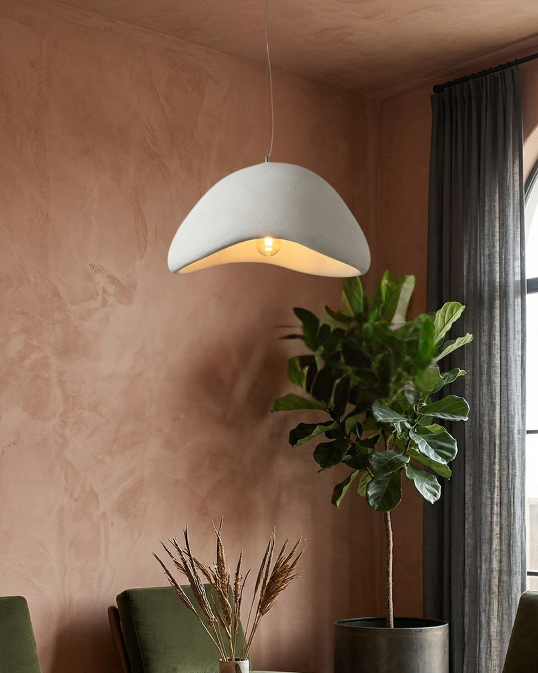 Wabi Sabi Polymer Pendant Light With Organic Texture For Living And Dining Rooms