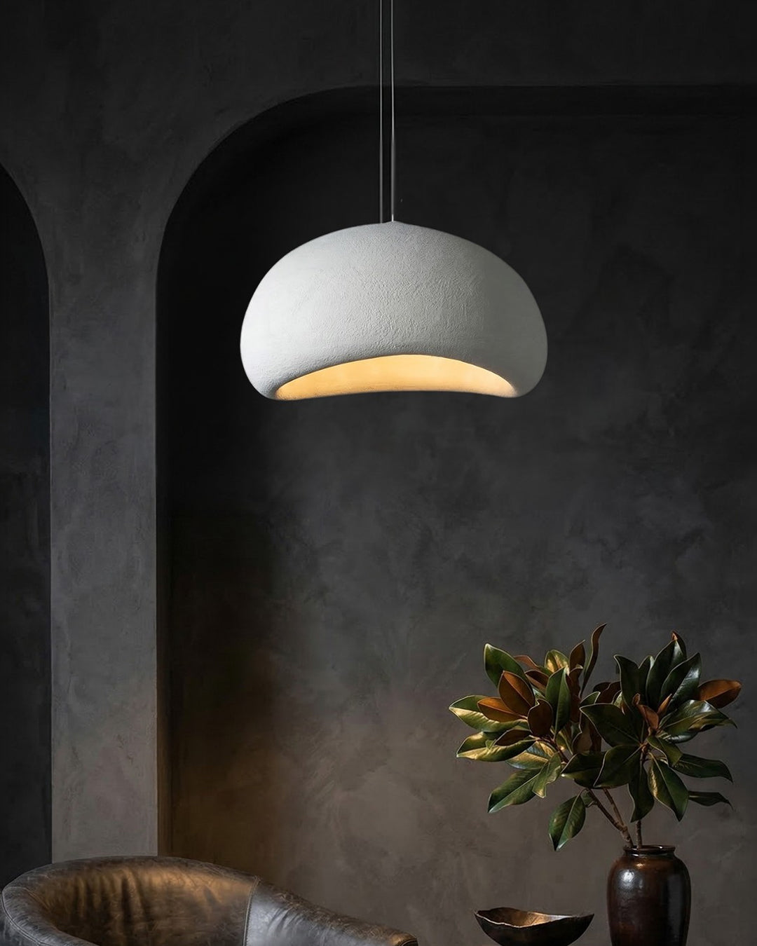 Wabi Sabi Polymer Pendant Light With Organic Texture For Living And Dining Rooms