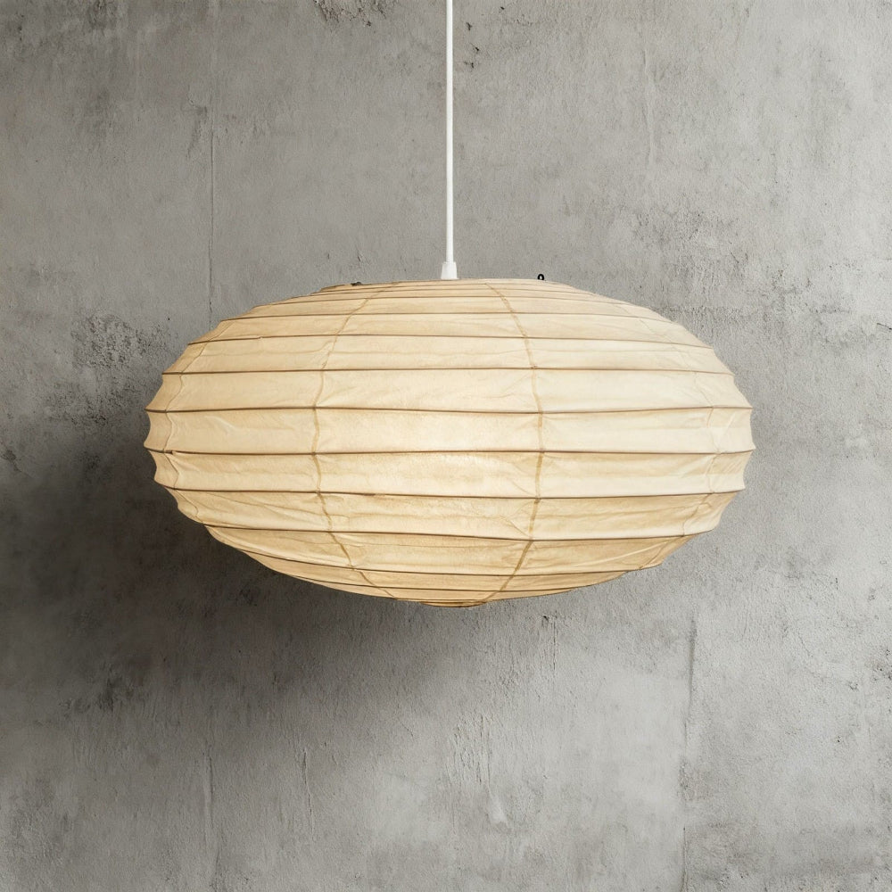 Rice Paper Ceiling Pendant Light With Oval Shade For Cozy Indoor Living Spaces Everyday Use