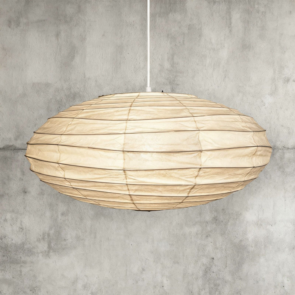 Rice Paper Ceiling Pendant Light With Oval Shade For Cozy Indoor Living Spaces Everyday Use