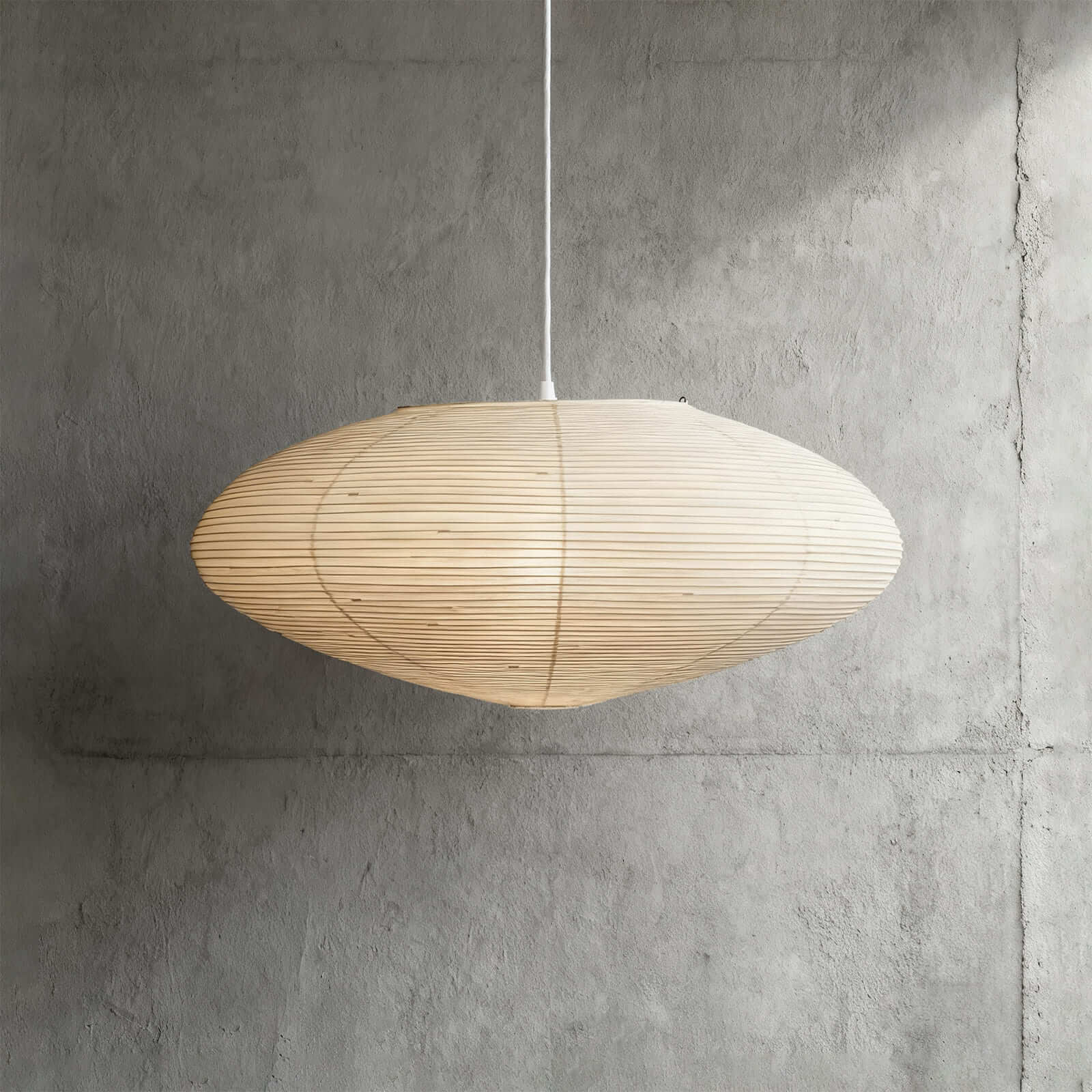 Rice Paper Pendant Light With Oval Shade For Indoor Ceiling Installations Ideal For Living Rooms And Hallways