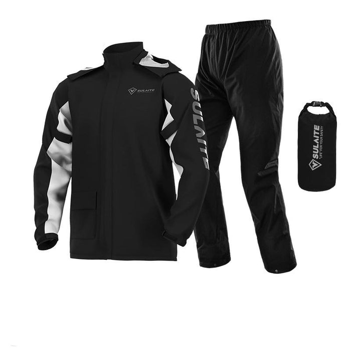 Breathable Waterproof Rainwear Set For Outdoor Hiking Cycling Camping (Green Black Orange)