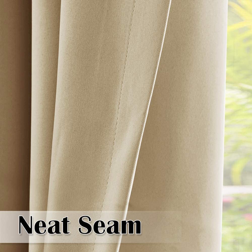 2 Panels Waterproof Patio Curtain With Eyelets Outdoor Privacy And Windproof