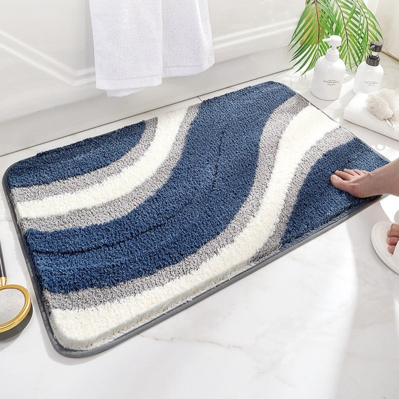 Wave Collection -liukumaton pehmeä kylpyhuonematto — imukykyinen pehmeä pinta, pitävä pohja