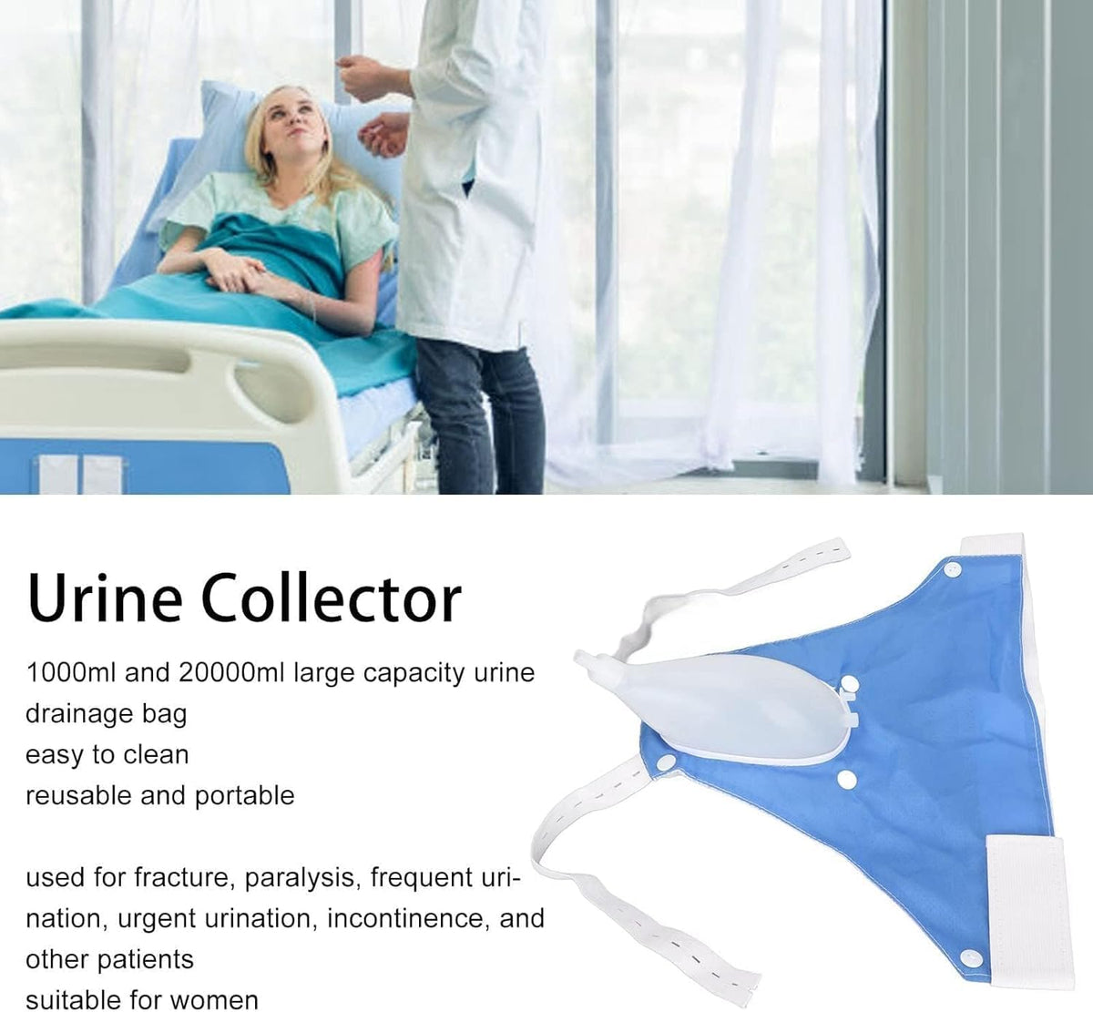 Wearable Waste Collection Bag — 1000ml Capacity, Adjustable Waist & Leg Straps