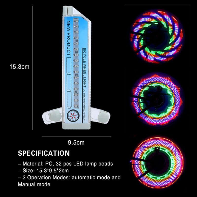 Bike Spoke LED Beacons — Motion-Sensitive, Colorful Rotating Patterns