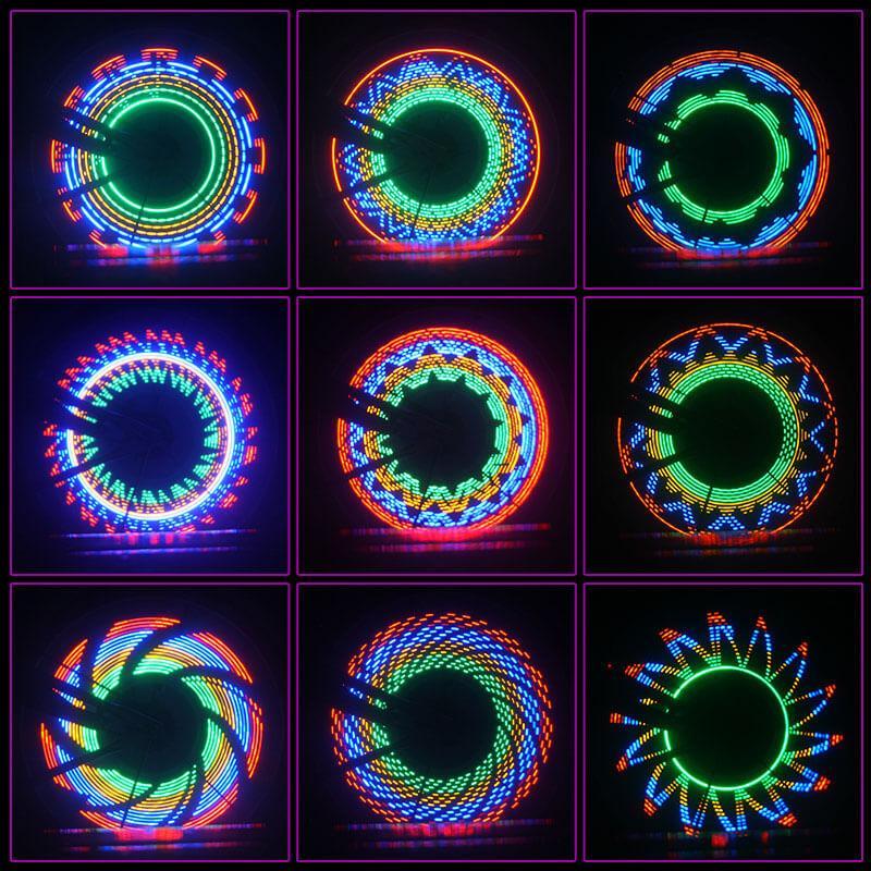 Bike Spoke LED Beacons — Motion-Sensitive, Colorful Rotating Patterns