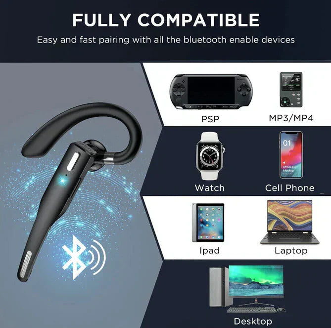 Kabelloses Bluetooth-Headset – Zwei Mikrofone, Geräuschunterdrückung
