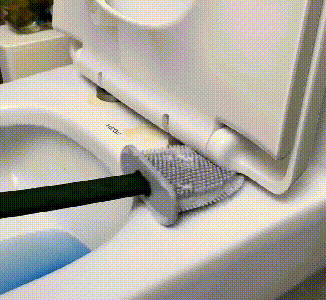 Toilet Brush Silicone Head Flexible For Hygienic Modern Design And Easy Cleaning