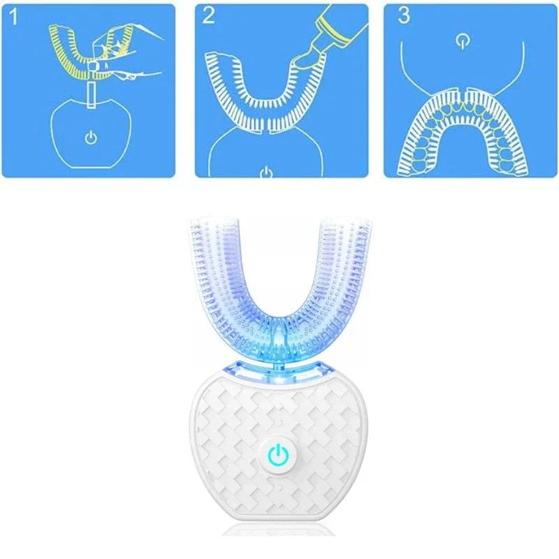 Ultrasonic Whitening Toothbrush With Brushing Results