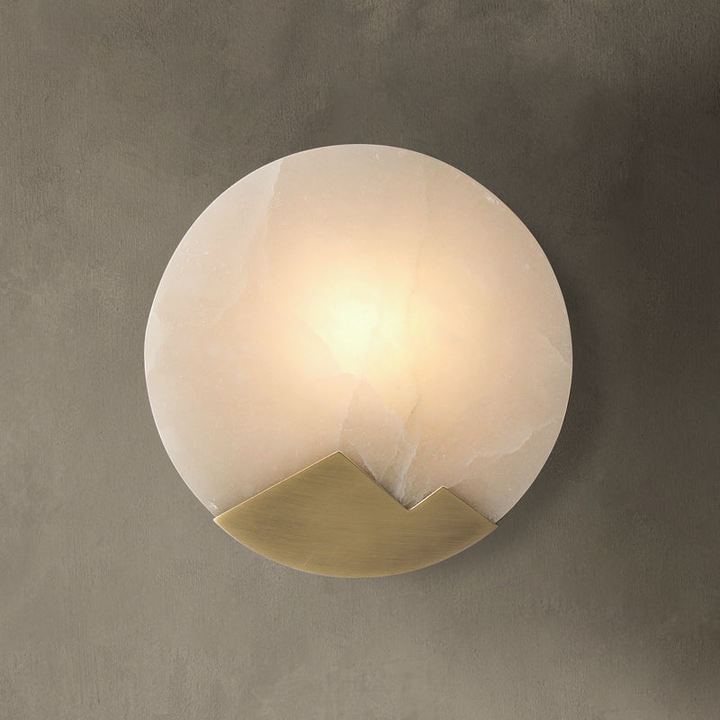 Luminux Marble Wall Light With Led And Brass Accents In Nordic Style Interiors, Elegant Lighting