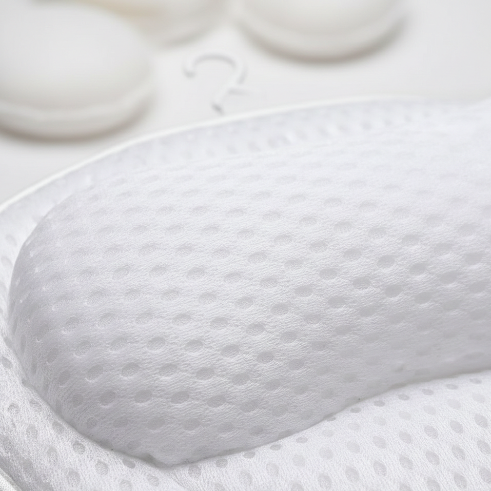 Cuscino da bagno ergonomico CloudSpa Zelyria — Design confortevole in rete 4D