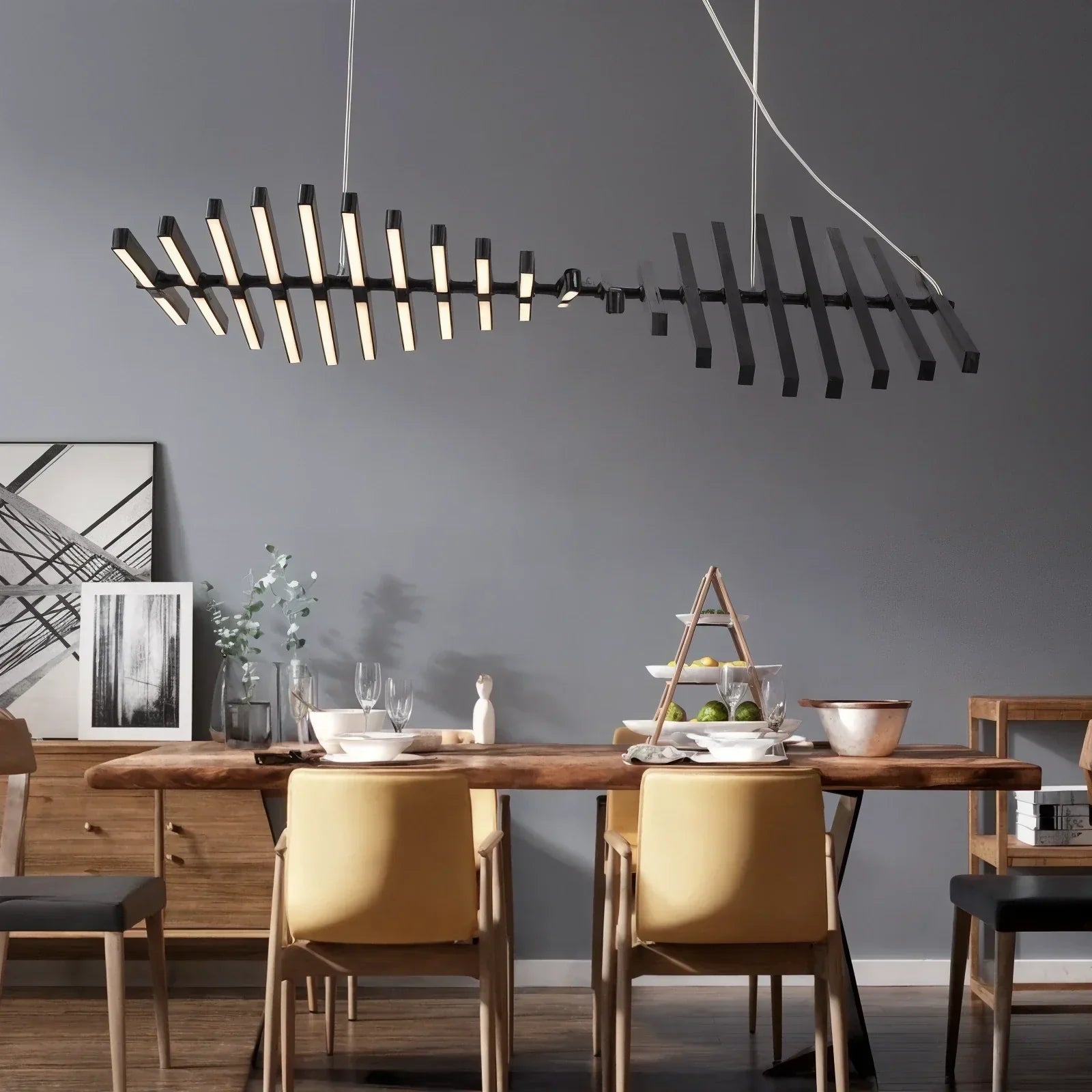 LumaNova Contemporary Chandelier With Adjustable Lighting For Indoor Kitchen Spaces