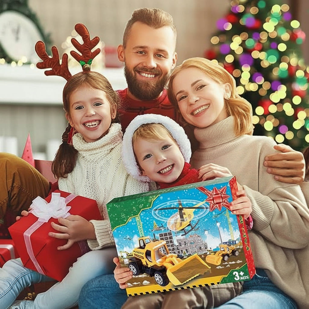 BUILDERCOUNT Adventskalender med byggfordon — Daglig upptäckt inför julen