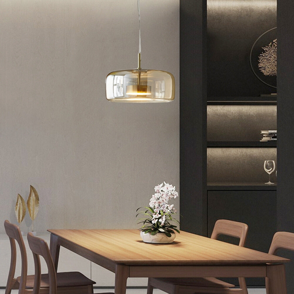 Amber Glow Pendant From Quorra Suited To Vintage Bedroom And Living Room Use In Homes