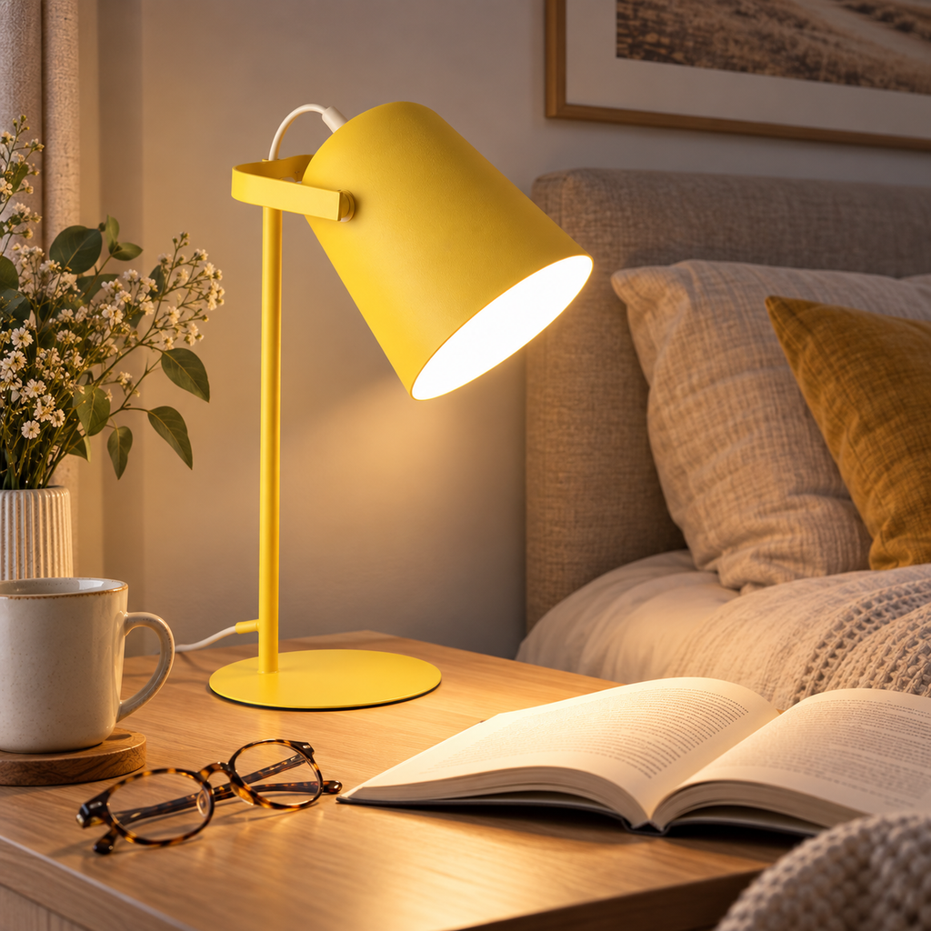 DESKFLARE állítható asztali lámpa - meleg LED-fény, irányított fénysugár, kompakt kialakítás