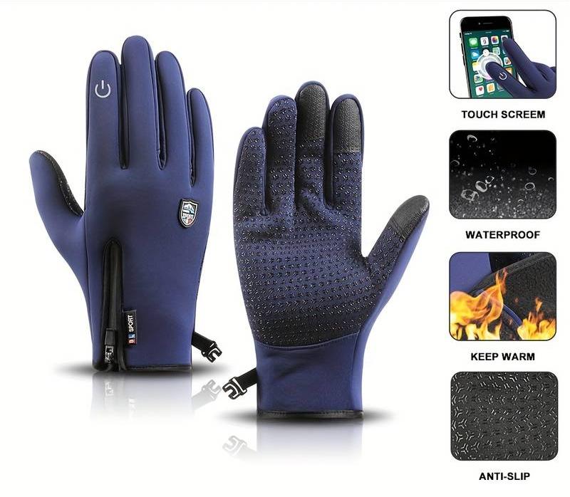 USB Heated Gloves With Touchscreen Waterproof And Windproof For Winter