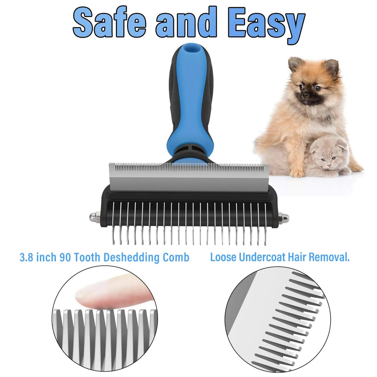 Brosse démêlante double face pour chien et chat - Démêlage en douceur et élimination en profondeur des nœuds