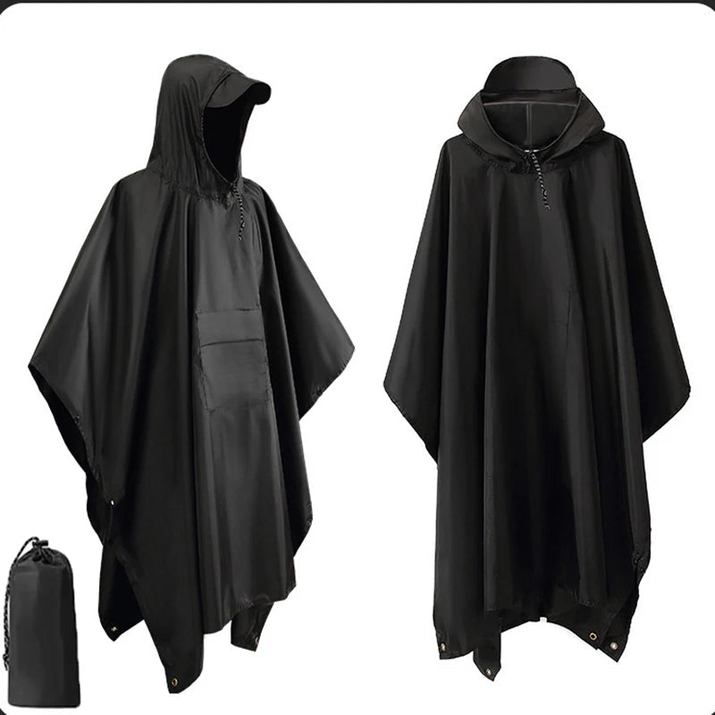 3-in-1 Regenponcho wasserdicht mit Kapuze — Poncho, Tarp & Schlafsackschutz -    Zorenza