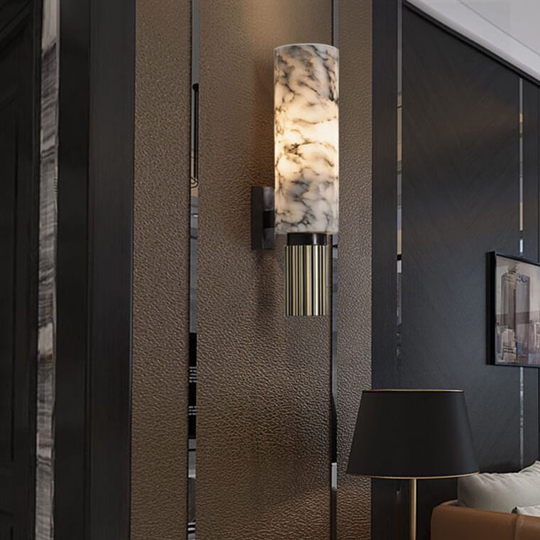 Dimmable Astra Wall Lamp In Marble Finish For Living Rooms And Entryways Modern Style Accent For Walls