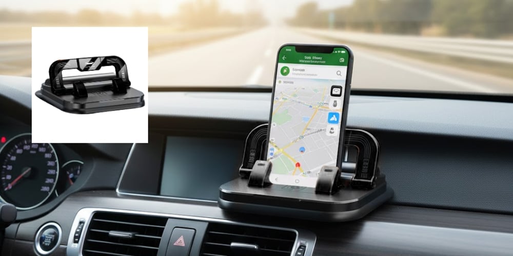 Foldable Car Phone Holder — Anti-Slip Silicone Dashboard Mount