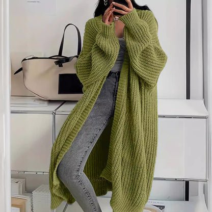 Cardigan long tricoté