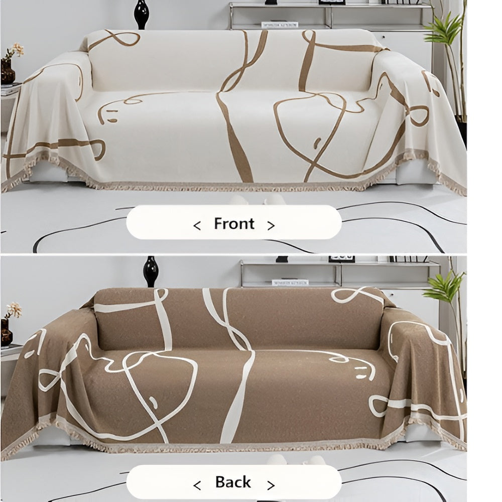 Abstract Line Reversible Chenille Sofa Cover | Ka-mostore