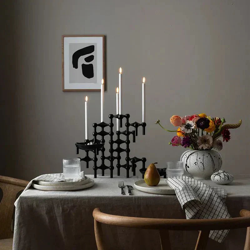 Držák na svíčku s molekulární strukturou v abstraktním stylu | Ka-mostore