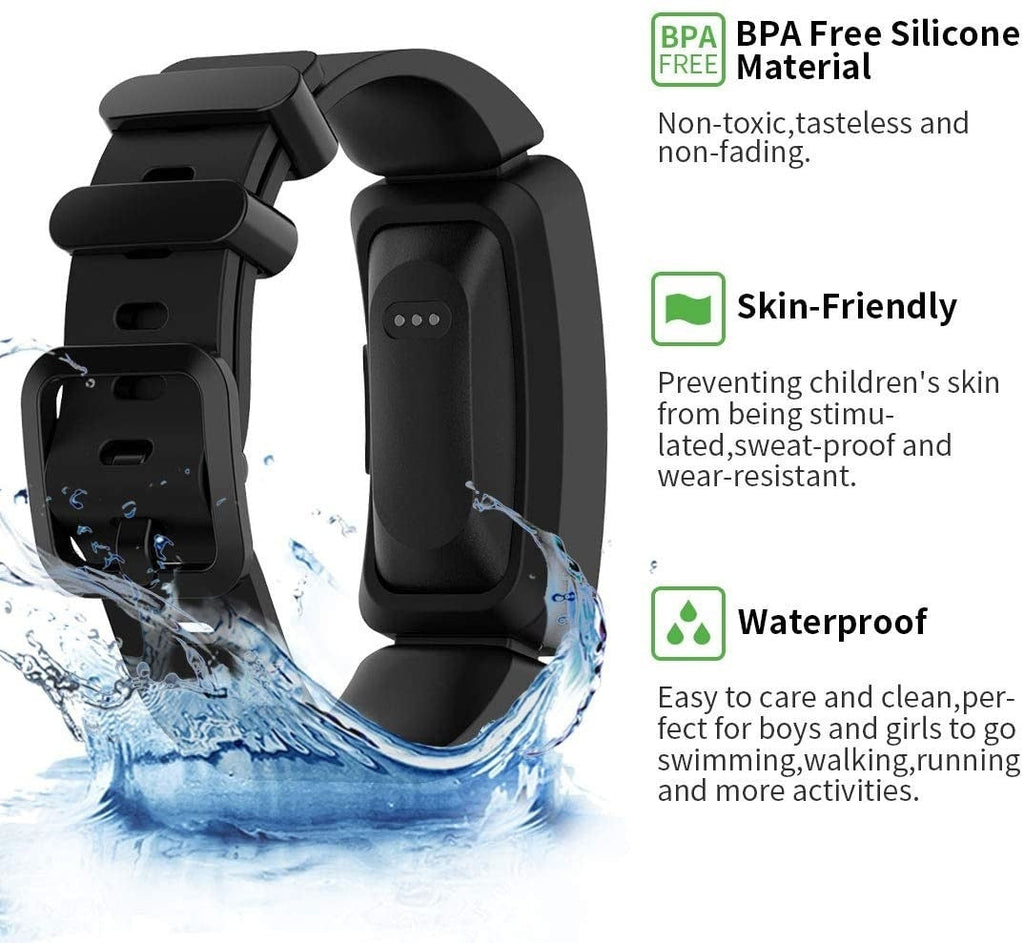 Λουράκι ρολογιού σιλικόνης Fitbit Ace 2 – Μαύρο ανταλλακτικό λουράκι